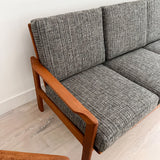 Danish Teak Sofa w/ New Grey Upholstery