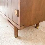 Mid Century Credenza with Live Edge Walnut Top