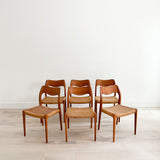 Set of 6 Danish Oak Moller Dining Chairs - Model #71