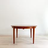 Danish Teak Round Dining Table w/ 3 Leaves