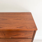 Mid Century Walnut Highboy on Tapered Legs