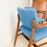 Pair of Occasional Chairs w/ New Electric Blue Upholstery