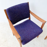 Pair of Mid Century Gunlocke Chairs w/ New Purple Tweed Upholstery