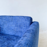 Mid Century Lounge Chair with New Blue Upholstery