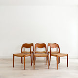 Set of 6 Danish Oak Moller Dining Chairs - Model #71