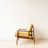 Mid Century Baumritter Lounge Chair w/ New Mustard Upholstery