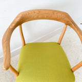 Pair of Sculpted Modern Occasional Chairs w/ New Chartreuse Upholstery