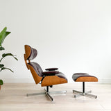 Plycraft Lounge Chair and Ottoman - Leather Upholstery