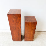 Set of 2 Vintage Walnut Pedestals