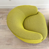 Pair of Chartreuse Swivel Lounge Chairs