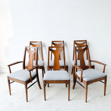 Set of 6 Kent Coffey Perspecta Dining Chairs w/ New Upholstery