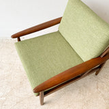 Mid Century Modern Lounge Chair w/ New Green Upholstery