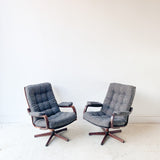 Pair of Vintage Lounge Chairs with New Upholstery