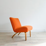 Thonet Lounge Chair w/ New Orange Upholstery