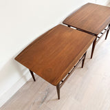 Pair of Walnut End Tables by Bassett Artisan