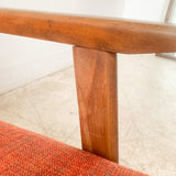Mid Century Lounge Chair w/ New Orange Upholstery