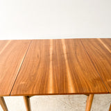 Mid Century Drop Leaf Walnut Dining Table