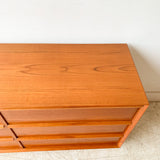 Vintage Teak 6 Drawer Dresser on Plinth Base