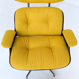 Mid Century Modern Plycraft Lounge Chair and Ottoman with New Mustard Upholstery