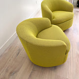 Pair of Chartreuse Swivel Lounge Chairs