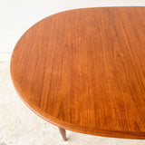 Danish Teak Oval Dining Table w/ 1 Leaf