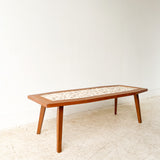 Mid Century Walnut Coffee Table w/ Tile Top