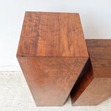 Set of 2 Vintage Walnut Pedestals