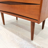 Teak 3 Drawer Dresser with Sculpted Drawer Pulls