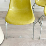 Set of 6 Rare Yellow Herman Miller Shell Chairs