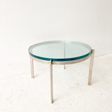 Stainless Steel and Glass End Table