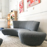 Vladimir Kagan Bilbao Sofa - New Blue/Grey Tweed Upholstery