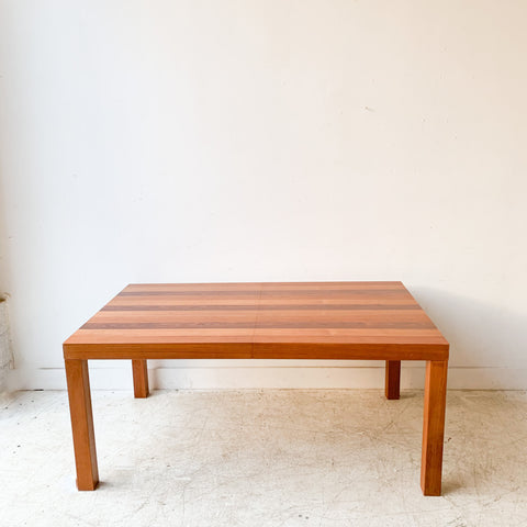 Mid Century Modern Parsons Dining Table w/ 1 Leaf