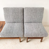 Mid Century Sofa + Chair Set with Ottoman