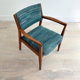 Mid Century Occasional Chair w/ New Striped Upholstery