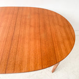Mid Century Modern Danish Teak Oval Dining Table w/ 2 Leaves