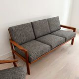 Danish Teak Sofa w/ New Grey Upholstery