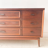 Mid Century Walnut 9 Drawer Dresser