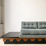 Mid Century Modern Adrian Pearsall Sofa with New Blue/Grey Tweed Upholstery