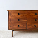 Mid Century Walnut 9 Drawer Dresser