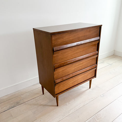 Walnut Bassett Highboy Dresser w/ Formica Top