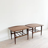 Pair of Walnut End Tables by Bassett Artisan