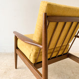 Mid Century Baumritter Lounge Chair w/ New Mustard Upholstery