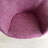 Mid Century High Back Swivel Lounge Chair w/ Purple Tweed Upholstery