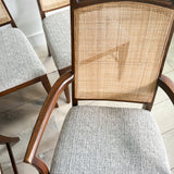 Set of 7 Cane Back Dining Chairs - New Upholstery