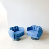 Pair of Space Age Lounge Chairs with Chrome Tulip Bases