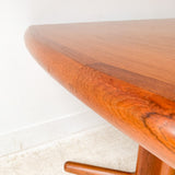 Sculpted Danish Teak Dining Table with 2 Leaves