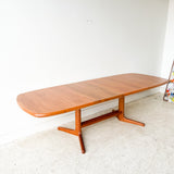 Mid Century Teak Oval Dining Table w/ 2 Leaves