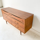 Mid Century Walnut 6 Drawer Dresser