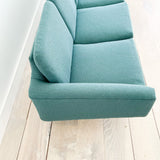 Danish Sofa on Teak Legs w/ New Teal Upholstery