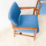 Pair of Occasional Chairs w/ New Electric Blue Upholstery